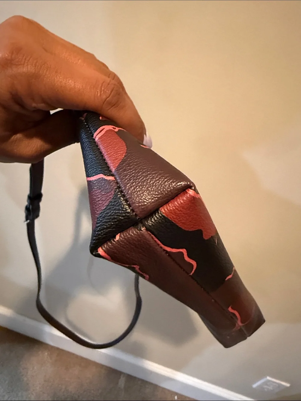 Coach Red & Black Camo Crossbody Bag